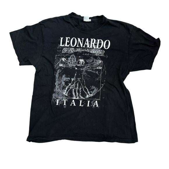 Vintage Leonardo Italia Black Men’s T-Shirt Size XL - Picture 1 of 5